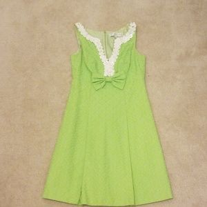 Trina Turk textured dress with bow and sequins